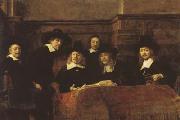 REMBRANDT Harmenszoon van Rijn The Syndics of the Amsterdam Clothmakers'Guild (mk08) oil painting reproduction